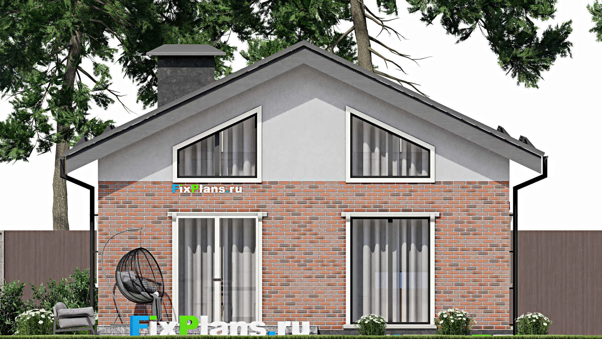 F-2816 - Проект одноэтажного дома 9 на 18, площадью 140 м² с террасой и 3 спальнями