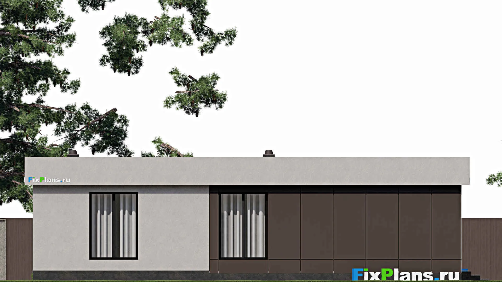 F-2186 - Проект одноэтажного дома 15 на 16, площадью 200 м² с 3 спальнями