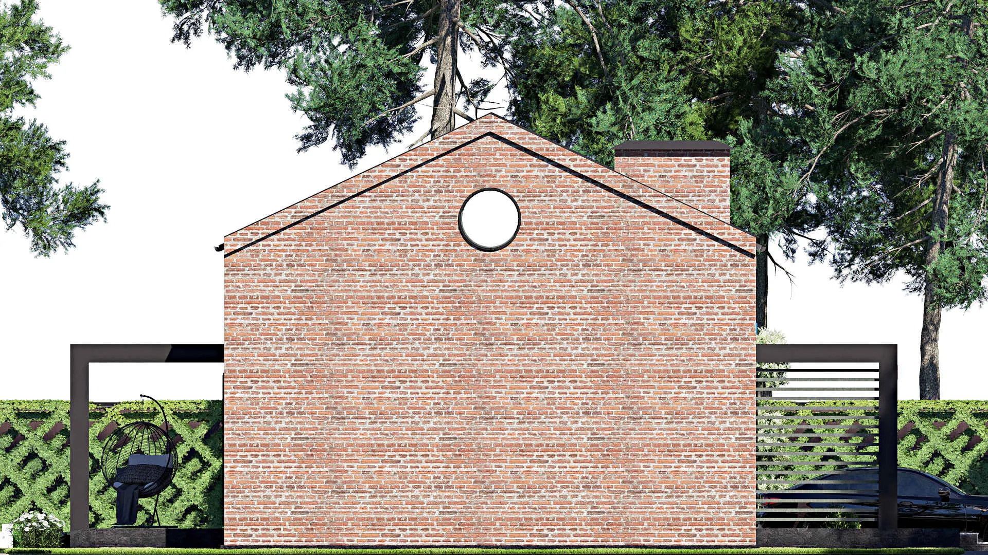 F-18458 - Проект одноэтажного дома 15 на 16, площадью 150 м² с террасой и 3 спальнями