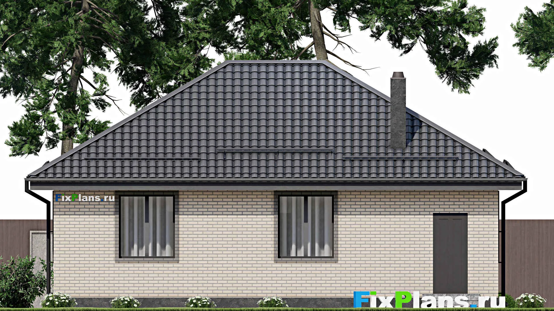 F-3104 - Проект одноэтажного дома 10 на 12, площадью 90 м² с 3 спальнями