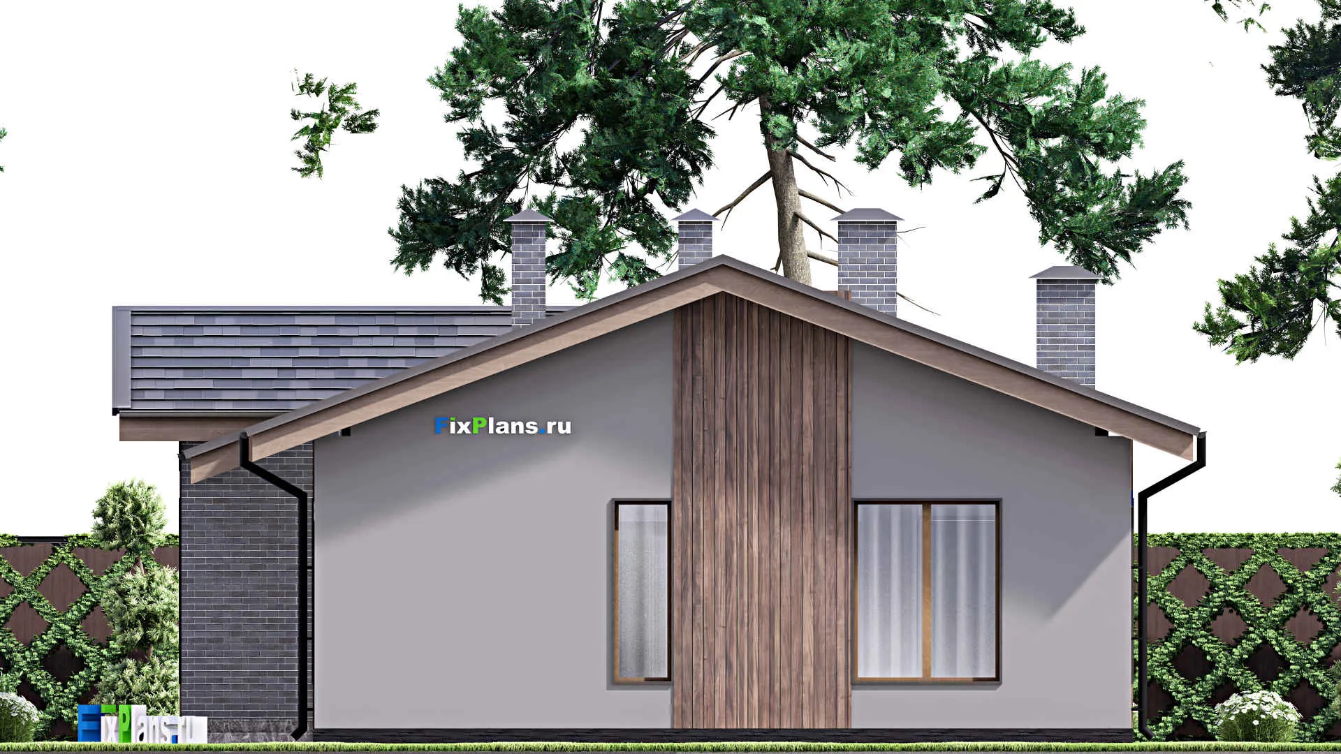 F-12923 - Проект одноэтажного дома 11 на 23, площадью 170 м² с террасой и 3 спальнями