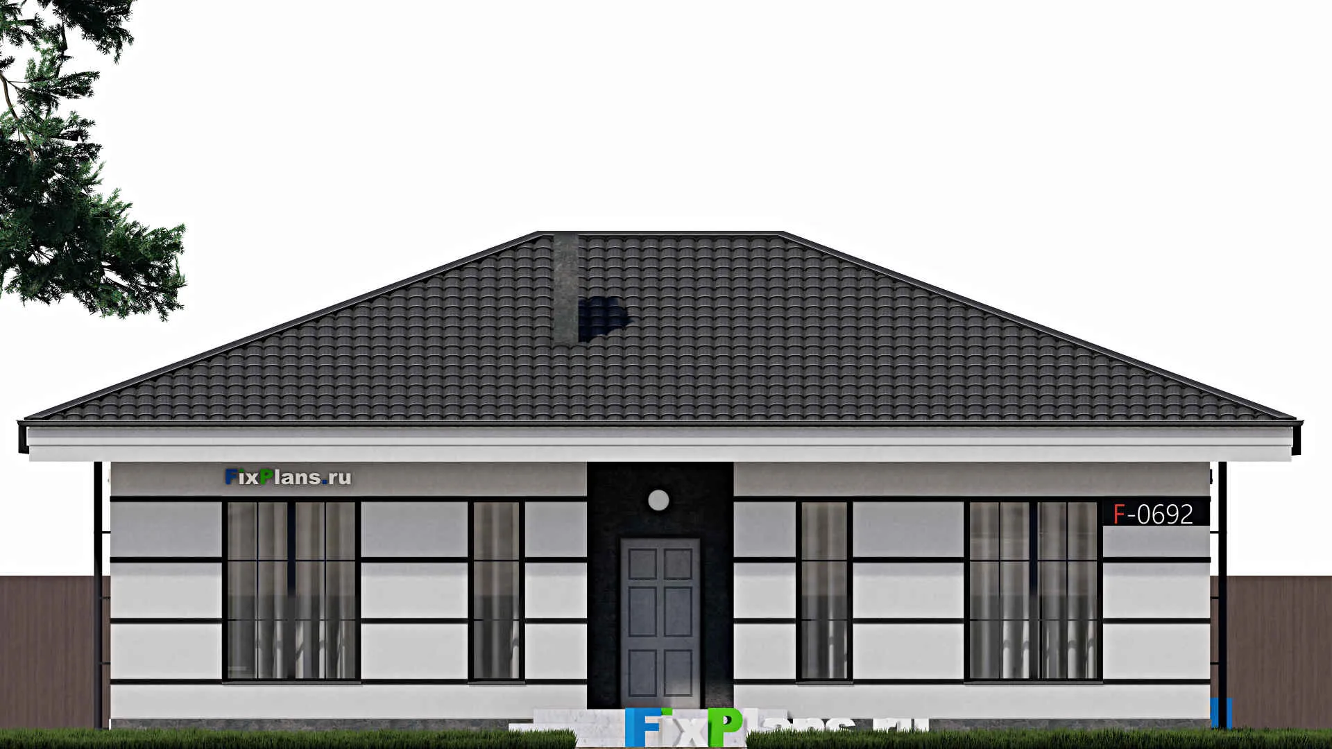F-0692 - Проект одноэтажного дома 11 на 14, площадью 120 м² с 3 спальнями