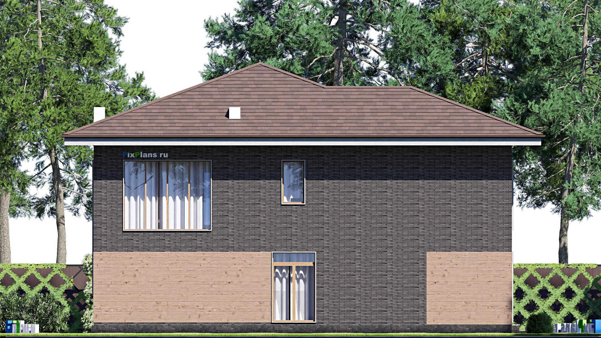 F-20762 - Проект двухэтажного дома 14 на 15, площадью 220 м² с террасой, балконом и 4 спальнями