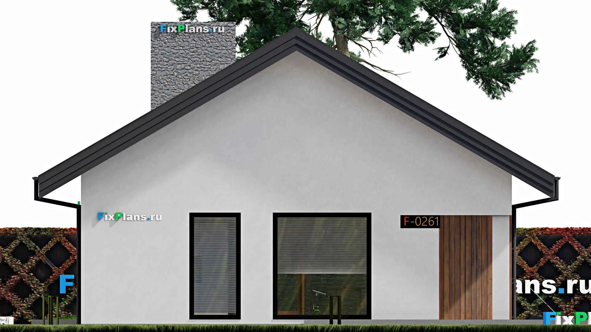 F-0161 - Проект одноэтажного дома 11 на 17, площадью 190 м² с террасой и 3 спальнями