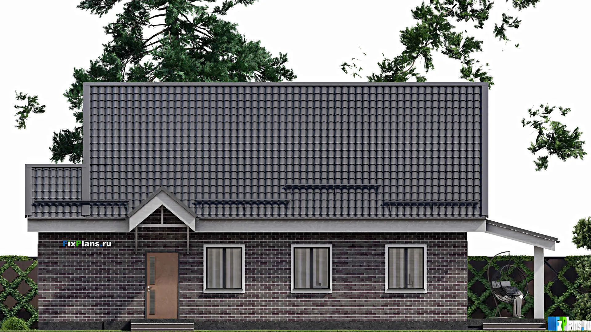 F-2735 - Проект дома с мансардой 9 на 14, площадью 160 м² с террасой и 4 спальнями