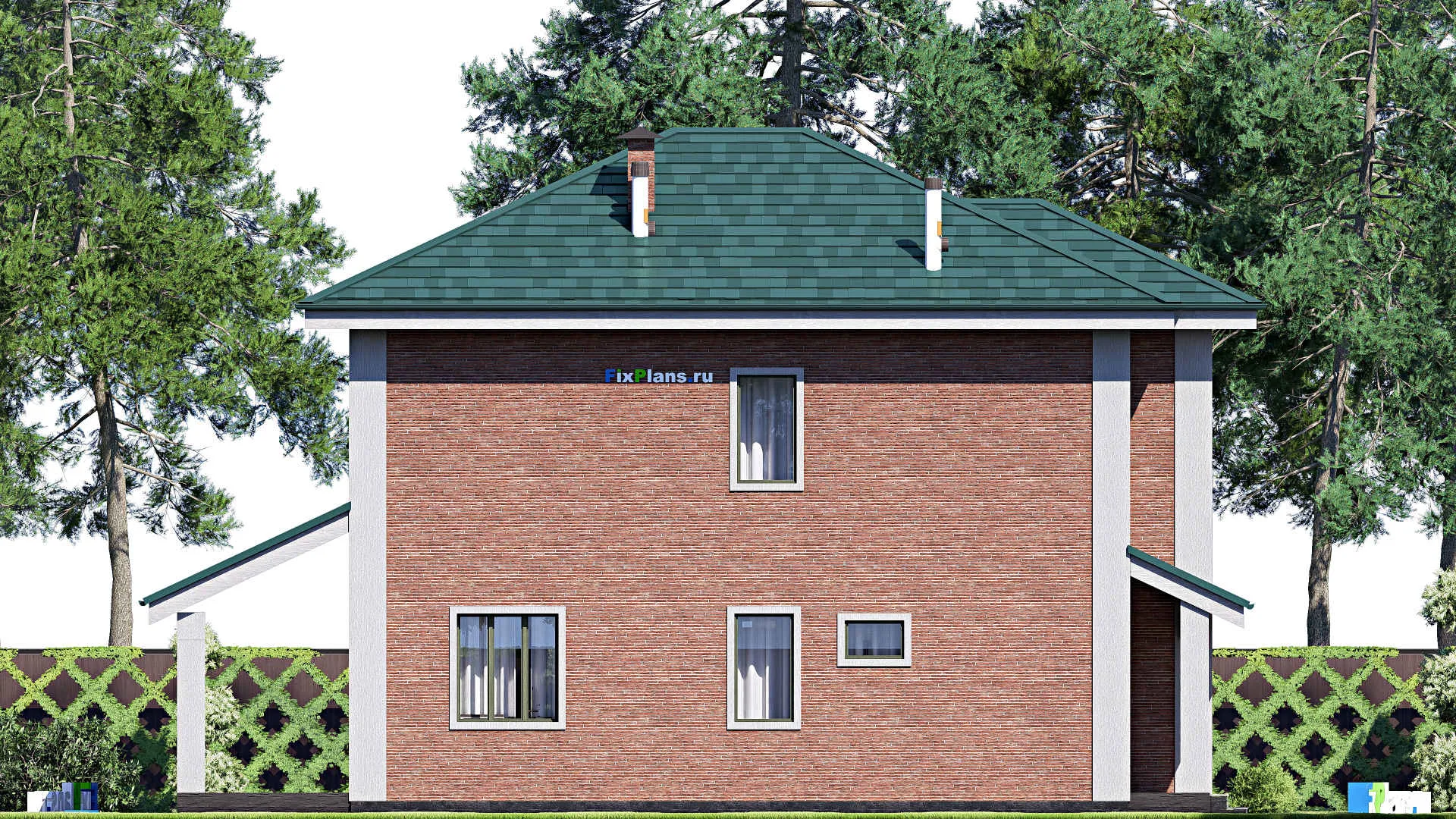 F-19007 - Проект одноэтажного дома 10 на 15, площадью 160 м² с террасой и 3 спальнями