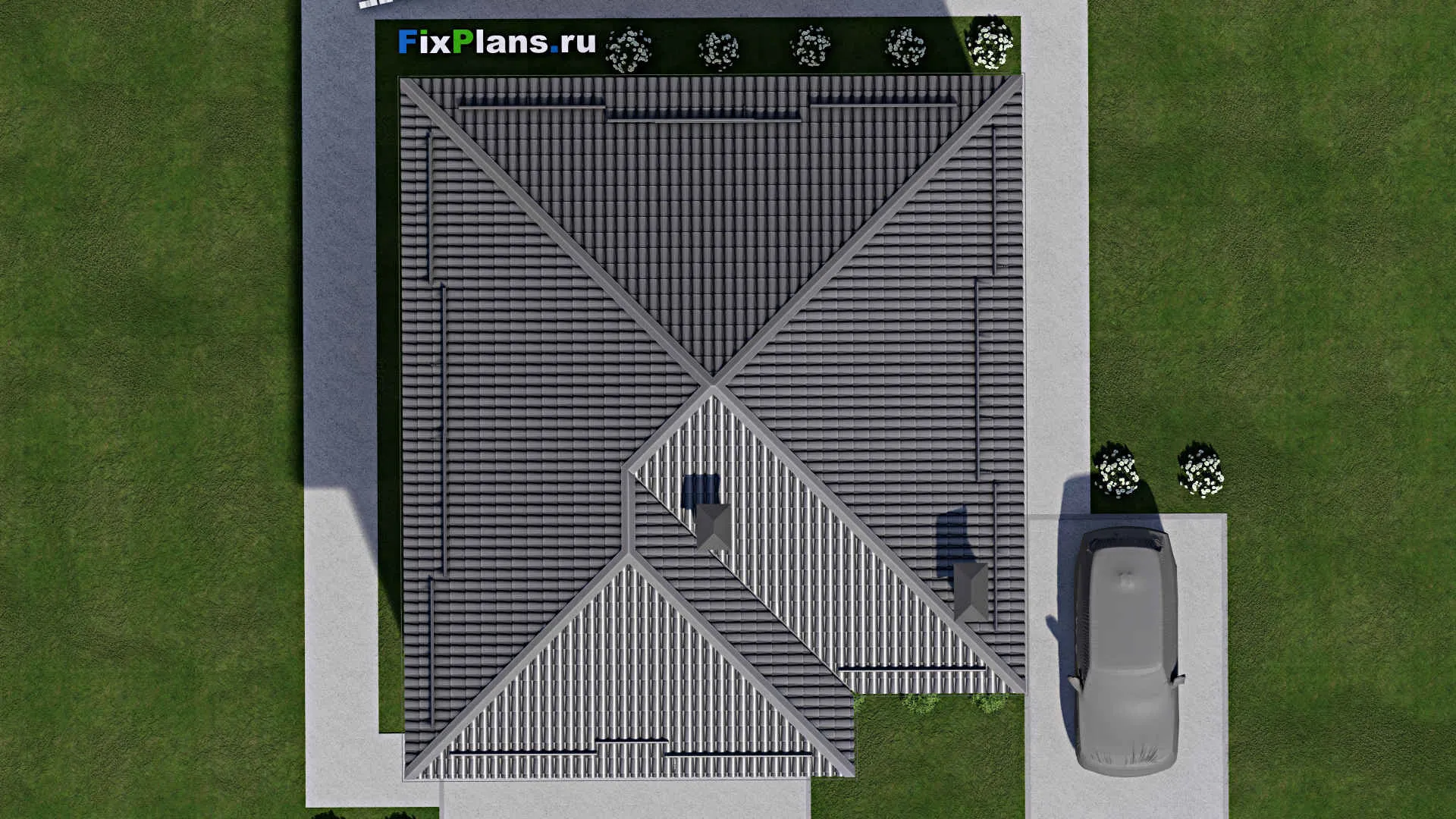 F-10583 - Проект двухэтажного дома 12 на 13, площадью 210 м² с балконом и 4 спальнями