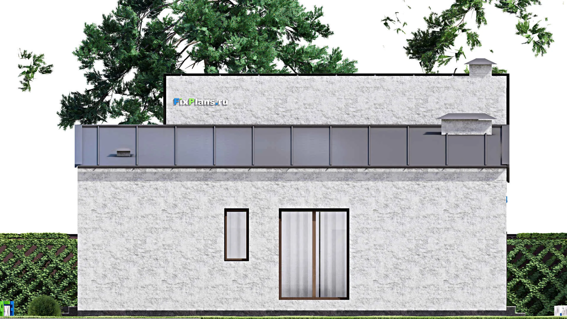 F-14831 - Проект одноэтажного дома 14 на 16, площадью 170 м² с террасой и 3 спальнями