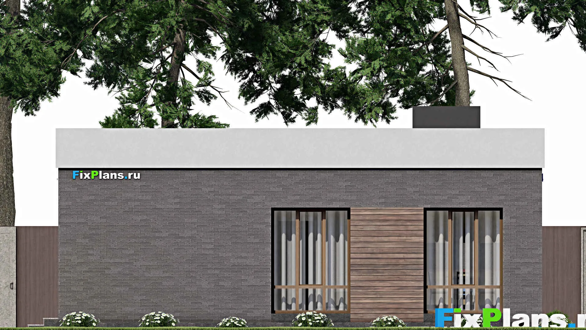 F-7811 - Проект одноэтажного дома 11 на 13, площадью 120 м² с 3 спальнями