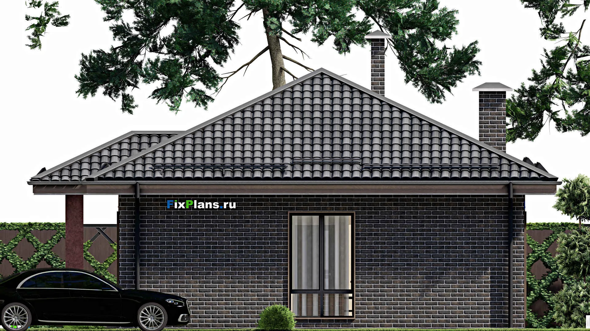 F-6200 - Проект одноэтажного дома 10 на 15, площадью 110 м² с 3 спальнями